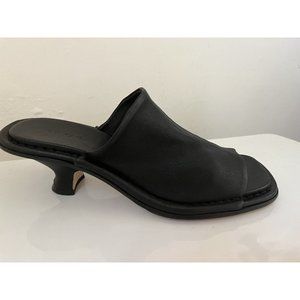 BY FAR Mules Heels Sandal Shoes Slides Size 36 Kitten Heel Leather Size 6 6.5